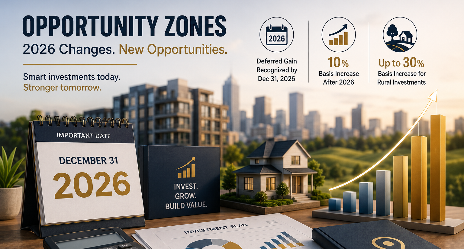 Opportunity Zones are changing in 2026. Understand key tax changes, new investment opportunities, and planning considerations before 2027.